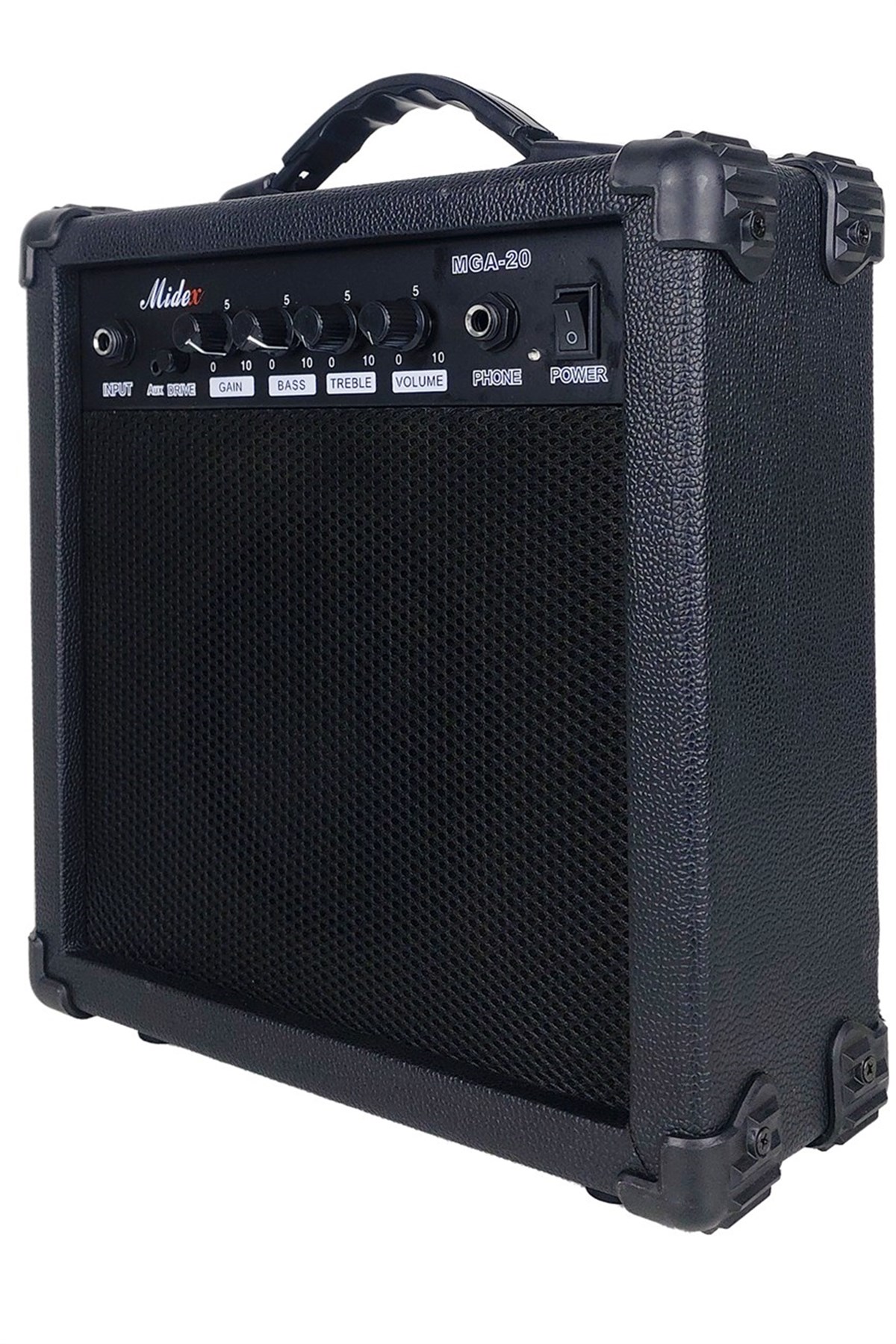 Midex MGA-20BK Elektro Gitar Amfisi 20 WATT Gain Özelliği Kulaklık Çıkışı