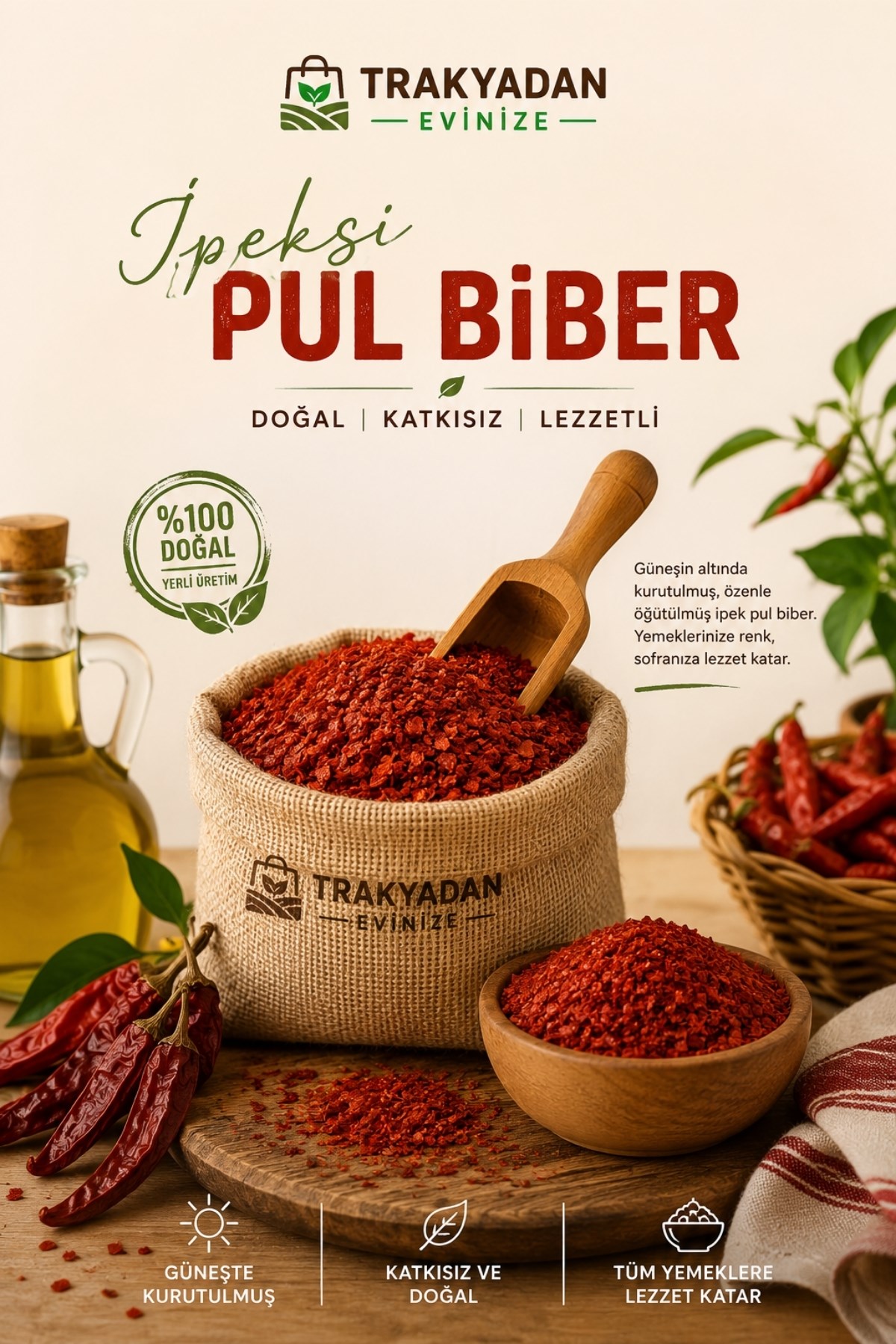Aktar ÜrünleriDupnisa Çiftliğiİpek Pul Biber 100g