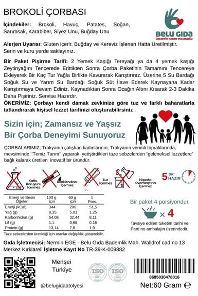 Brokoli Çorbası 60g - Belu Gıda