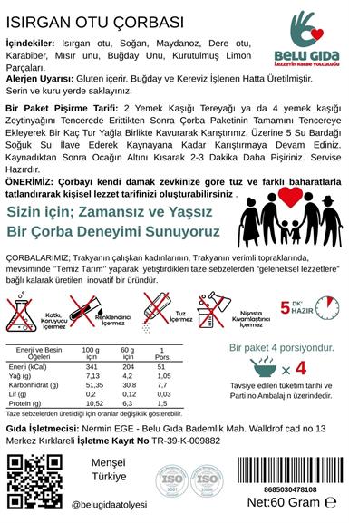 Isırgan Otu Çorbası 60g - Belu Gıda