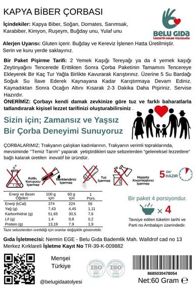 Kapya Biber Çorbası 60g - Belu Gıda