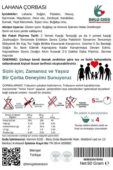 Lahana Çorbası 60g - Belu Gıda