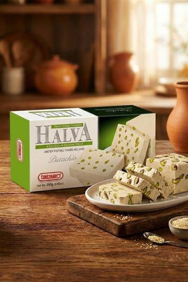 Helva & HardaliyeTatsanAntep Fıstıklı Tahin Helvası 250g - Tatsan