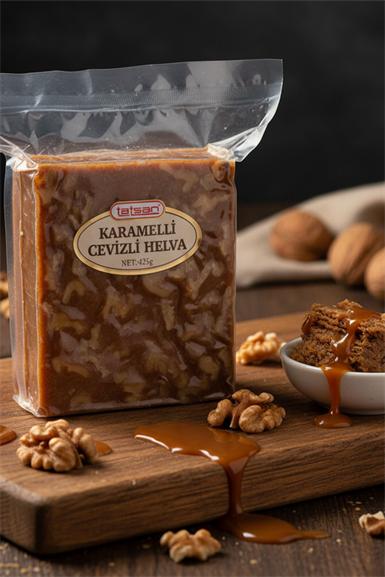 Helva & HardaliyeTatsanKaramelli Cevizli Helva 425g - Tatsan