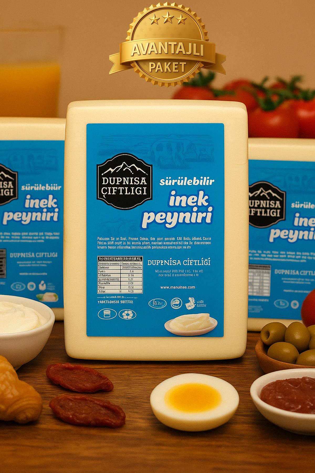 Avantajlı PaketlerDupnisa ÇiftliğiSürülebilir İnek Peyniri 3kg