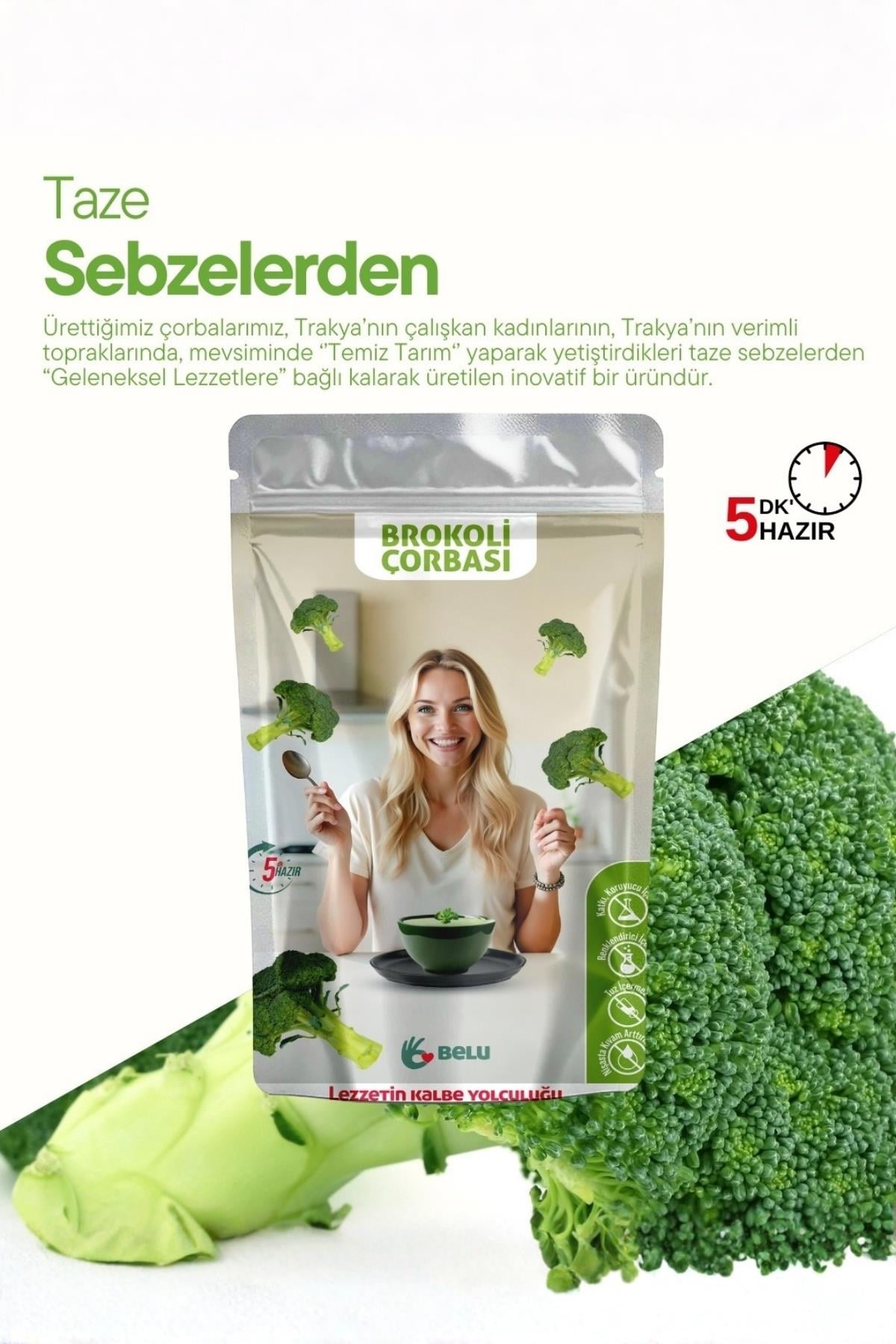 ÇorbalarBelu Gıda AtölyesiBrokoli Çorbası 60g - Belu Gıda