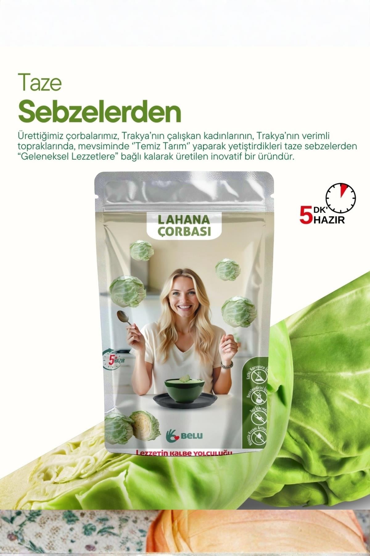 ÇorbalarBelu Gıda AtölyesiLahana Çorbası 60g - Belu Gıda