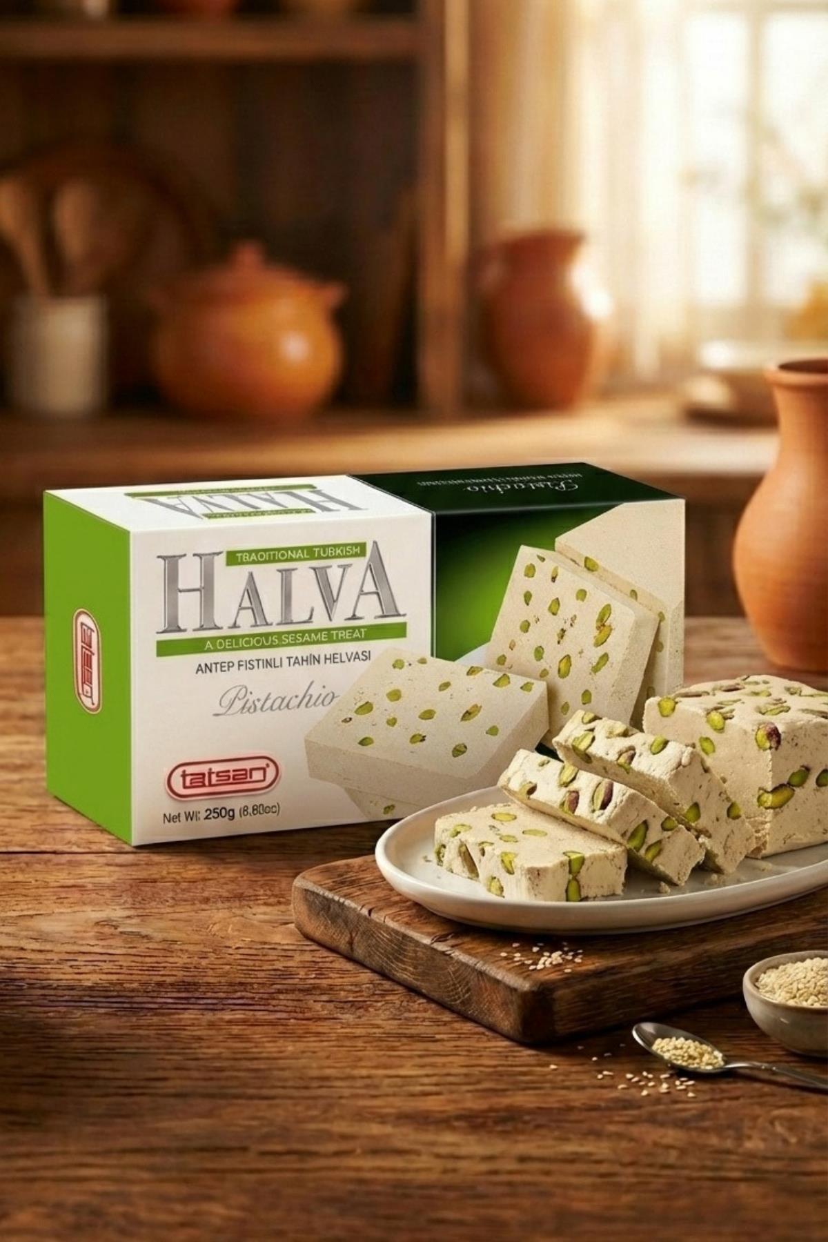 Halva & HardaliyeTatsanA. Fıstıklı Tahin Helvası 250g - Tatsan