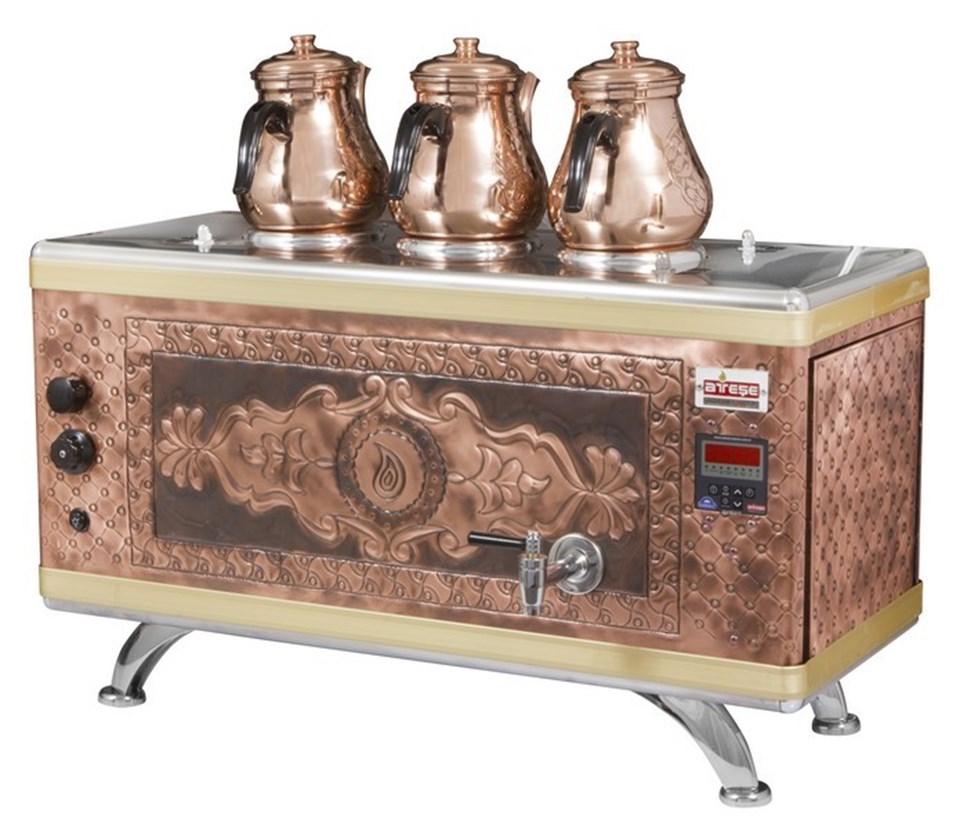 3 DEMLİKLİ COMPACKT GAZ+ELEKTRİKLİ BAKIR ÇAY KAZANI