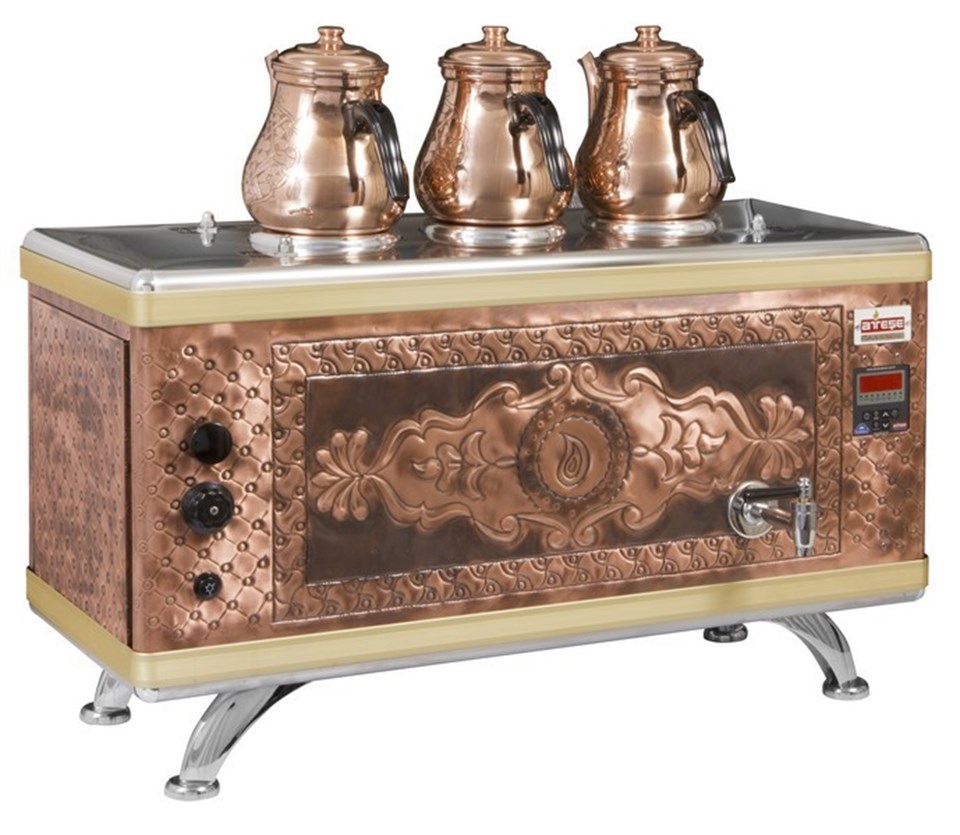 3 DEMLİKLİ COMPACKT GAZ+ELEKTRİKLİ BAKIR ÇAY KAZANI