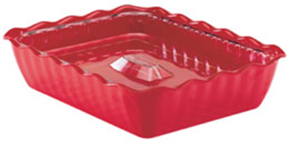 MEZE KABI KIVRIMLI DİKD.26,5*33,5*8 CM.KIRMIZI
