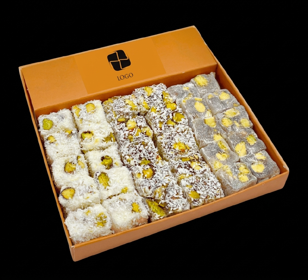 Logolu Kurumsal Hediyelik Çifte Kavrulmuş Lokum Kutusu