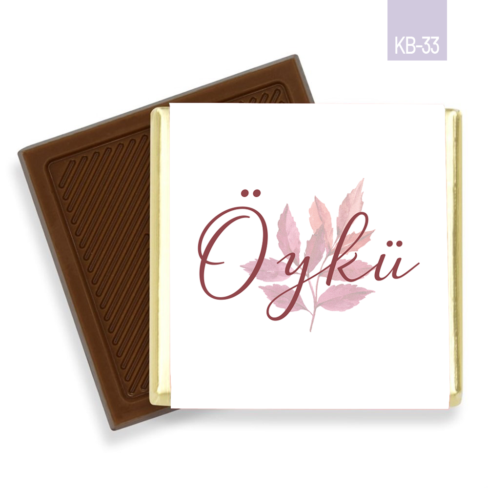 Yaprak Desenli Kız Bebek Çikolatası (100 Adet)