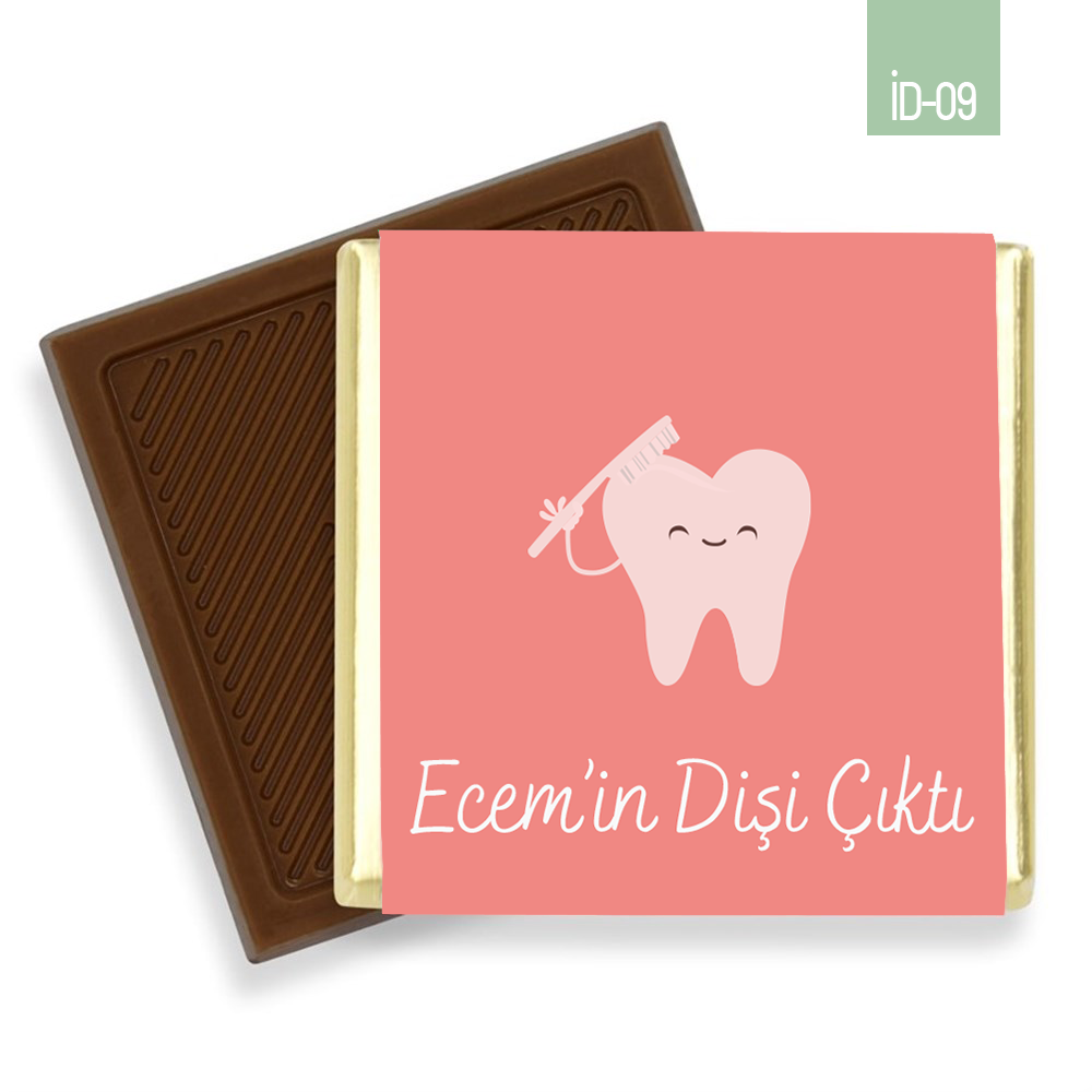 Diş Fırçalı Kız İlk Diş Çikolatası (100 Adet)