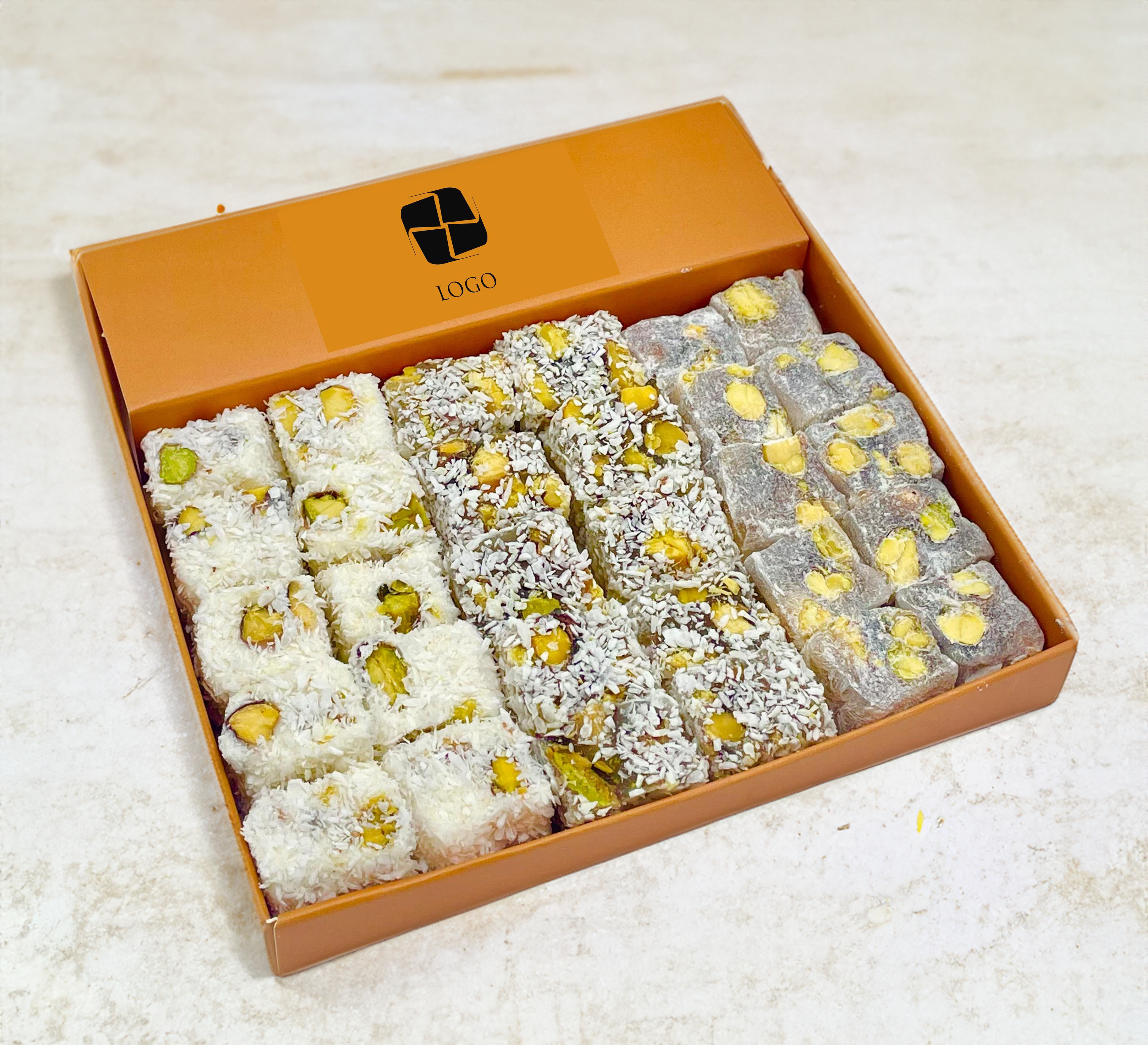 Logolu Kurumsal Hediyelik Çifte Kavrulmuş Lokum Kutusu