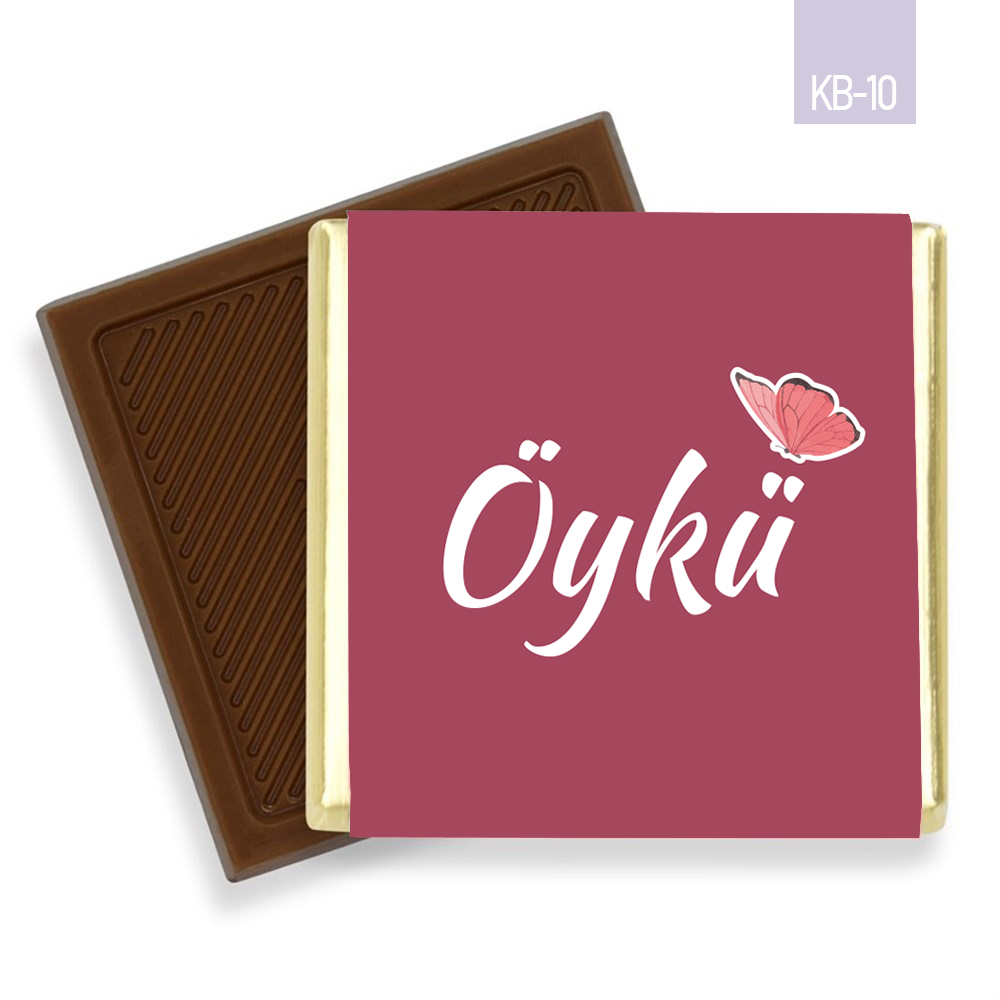 Kelebek Desenli Kız Bebek Çikolatası (45 Adet)