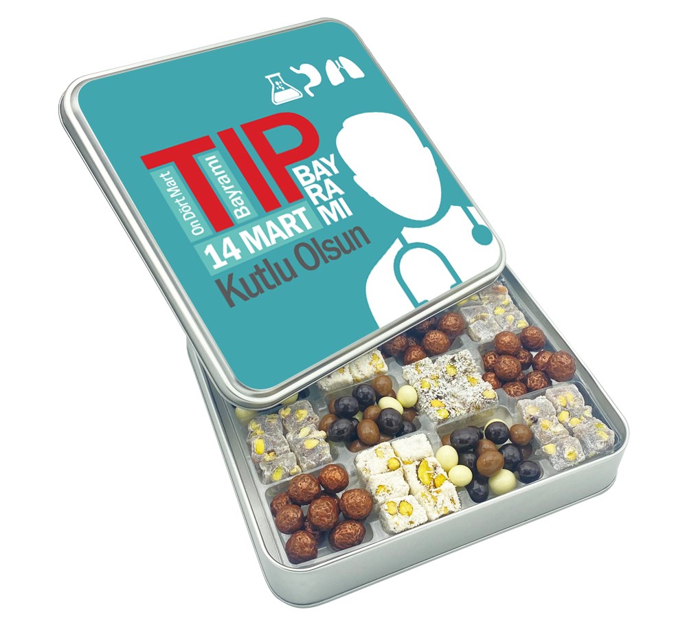 14 Mart Tıp Bayramı Hediyesi Çifte Kavrulmuş Lokum & Draje