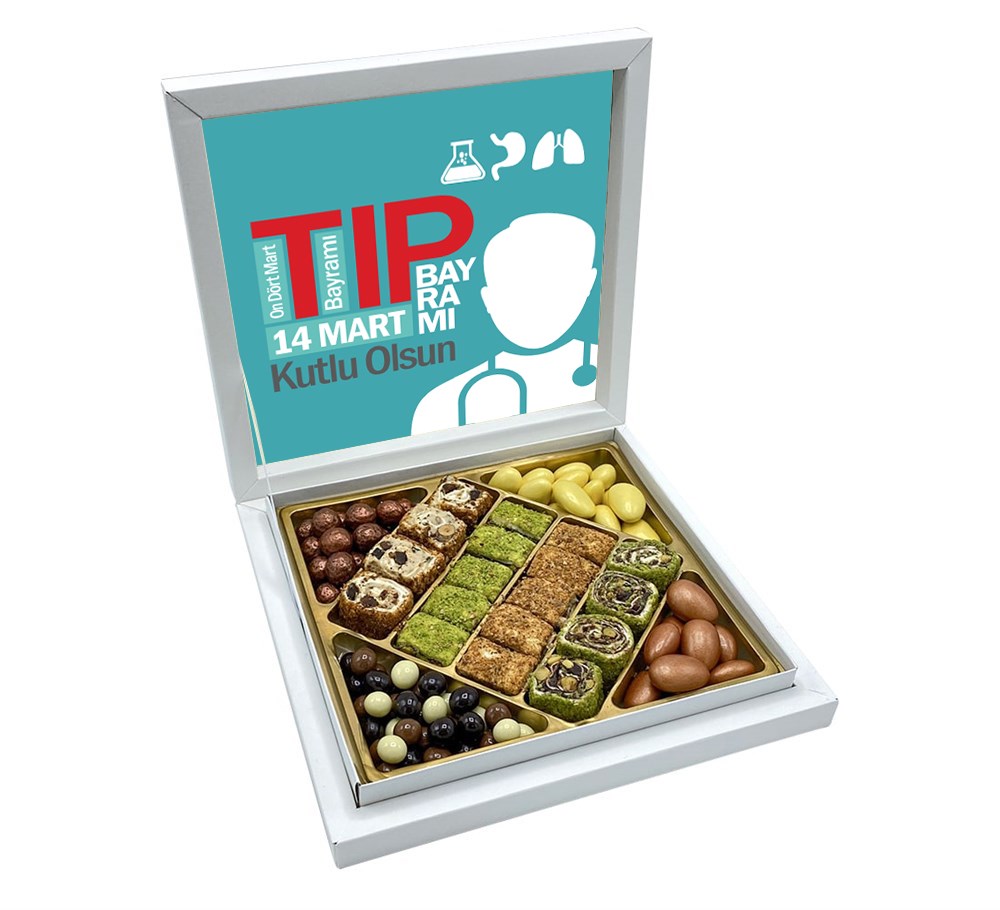 14 Mart Tıp Bayramı Hediyesi Şerit Lokum Sunum Kutulu