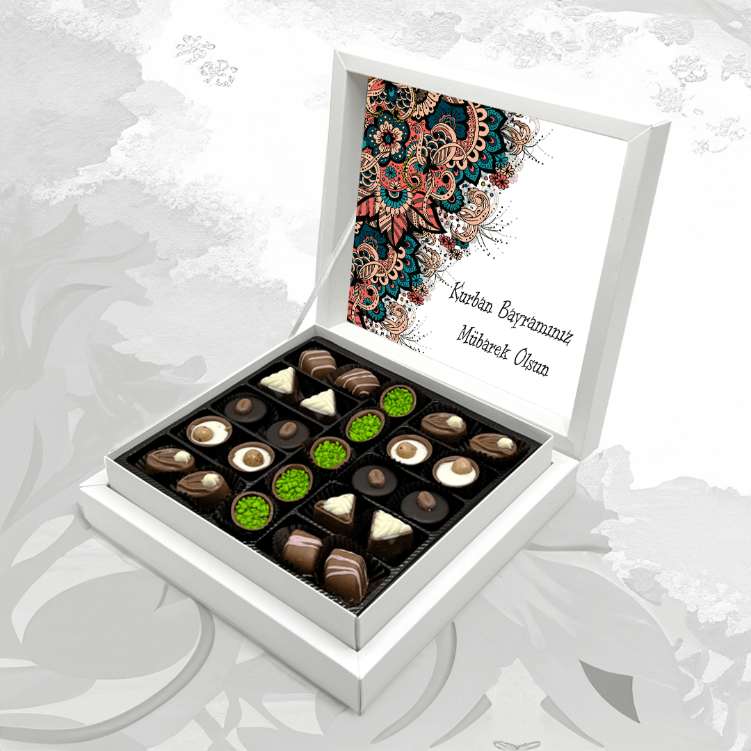 Kurban Bayramı Çiçek Desenli Özel Kutu Special Çikolata