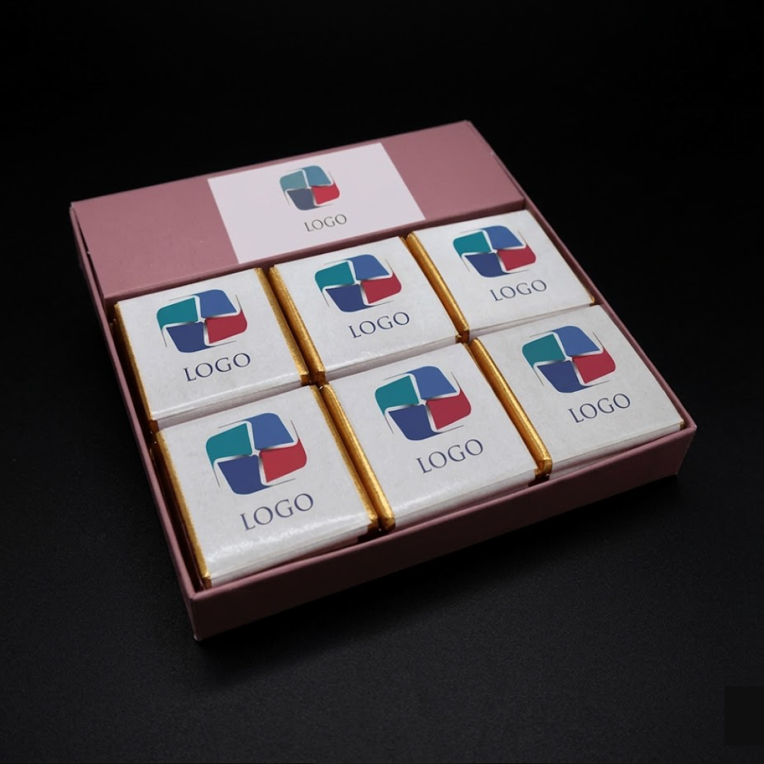 Kurumsal Logolu 6 Adet Madlen Çikolata Kutusu