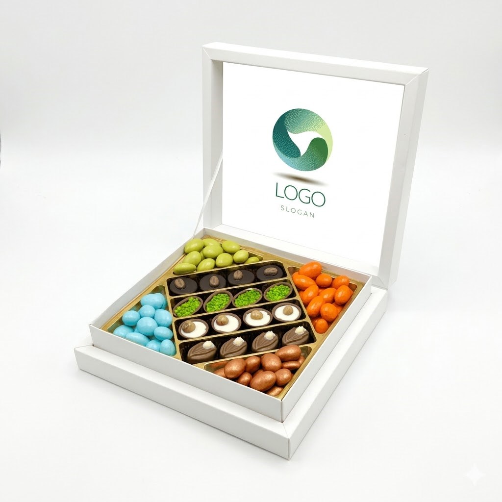 Kurumsal Logolu Karışık Special Çikolata & Draje Sunum Kutulu