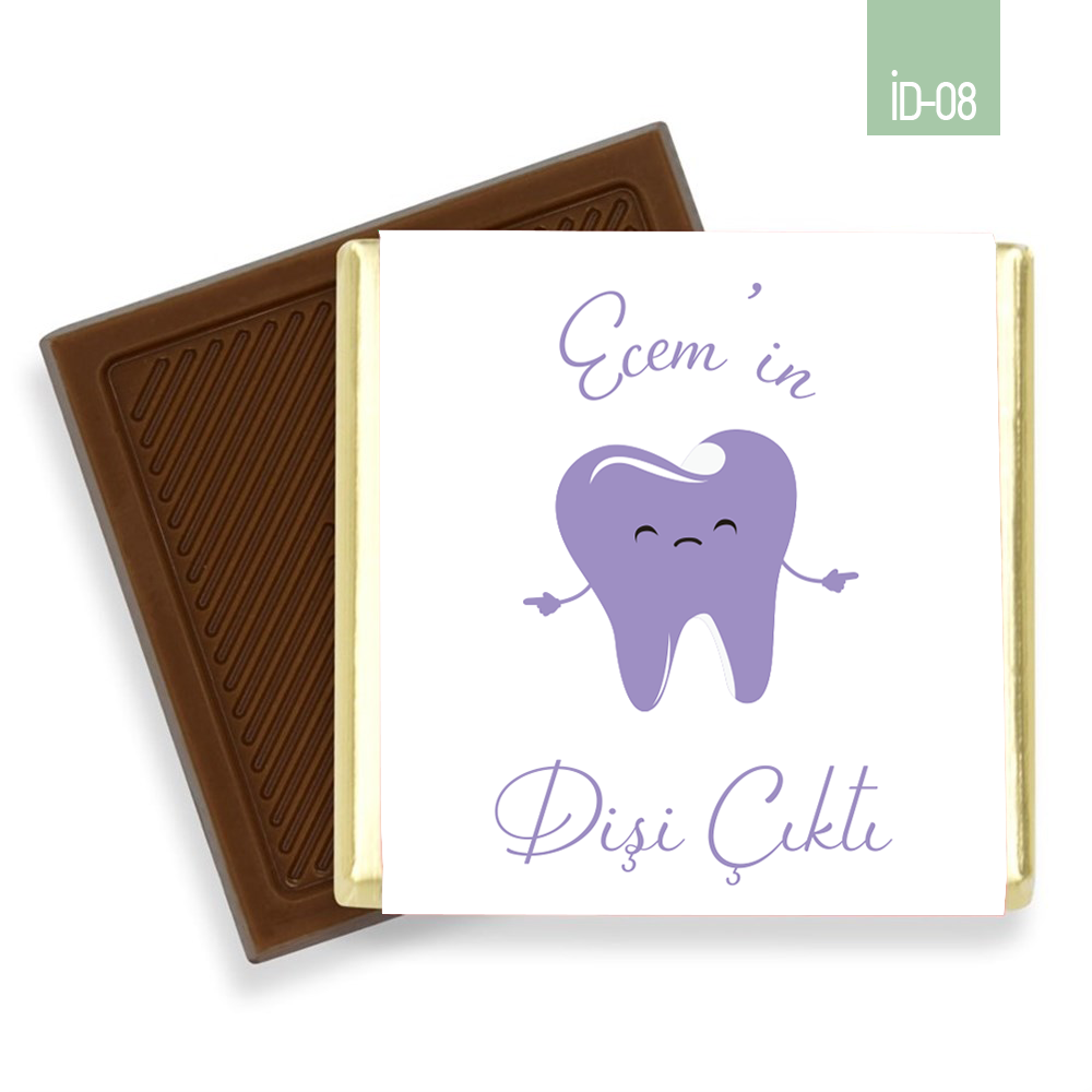 Diş Figürlü Kız İlk Diş Çikolatası (100 Adet)