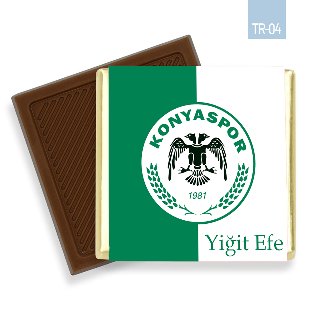 Yeşil Beyaz Konyaspor Amblem Desenli Taraftar Bebek Çikolatası (45 Adet)