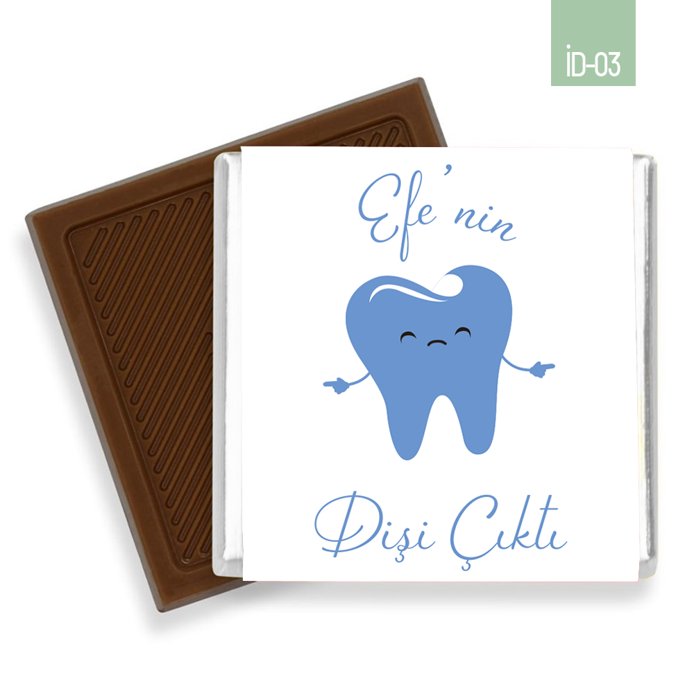 Diş Figürlü Erkek İlk Diş Çikolatası (100 Adet)