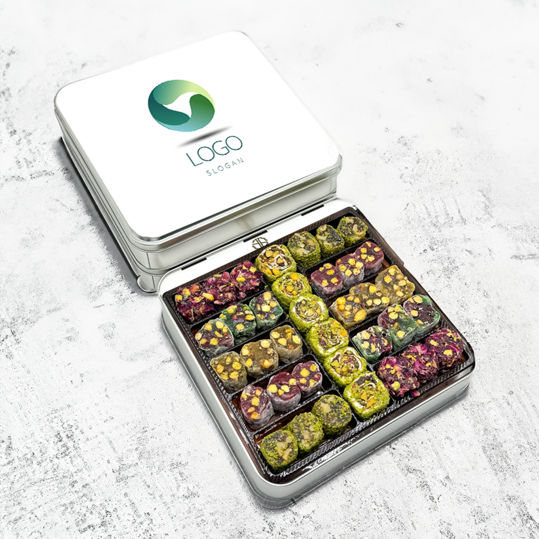 Kurumsal Logolu Karışık Special Kutulu Lokum Metal Kutulu