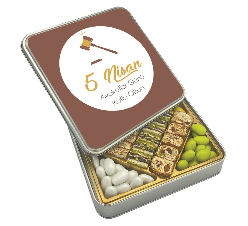 Avukatlar Günü Adalet Tokmağı Tasarımlı Baklava Lokum & Draje