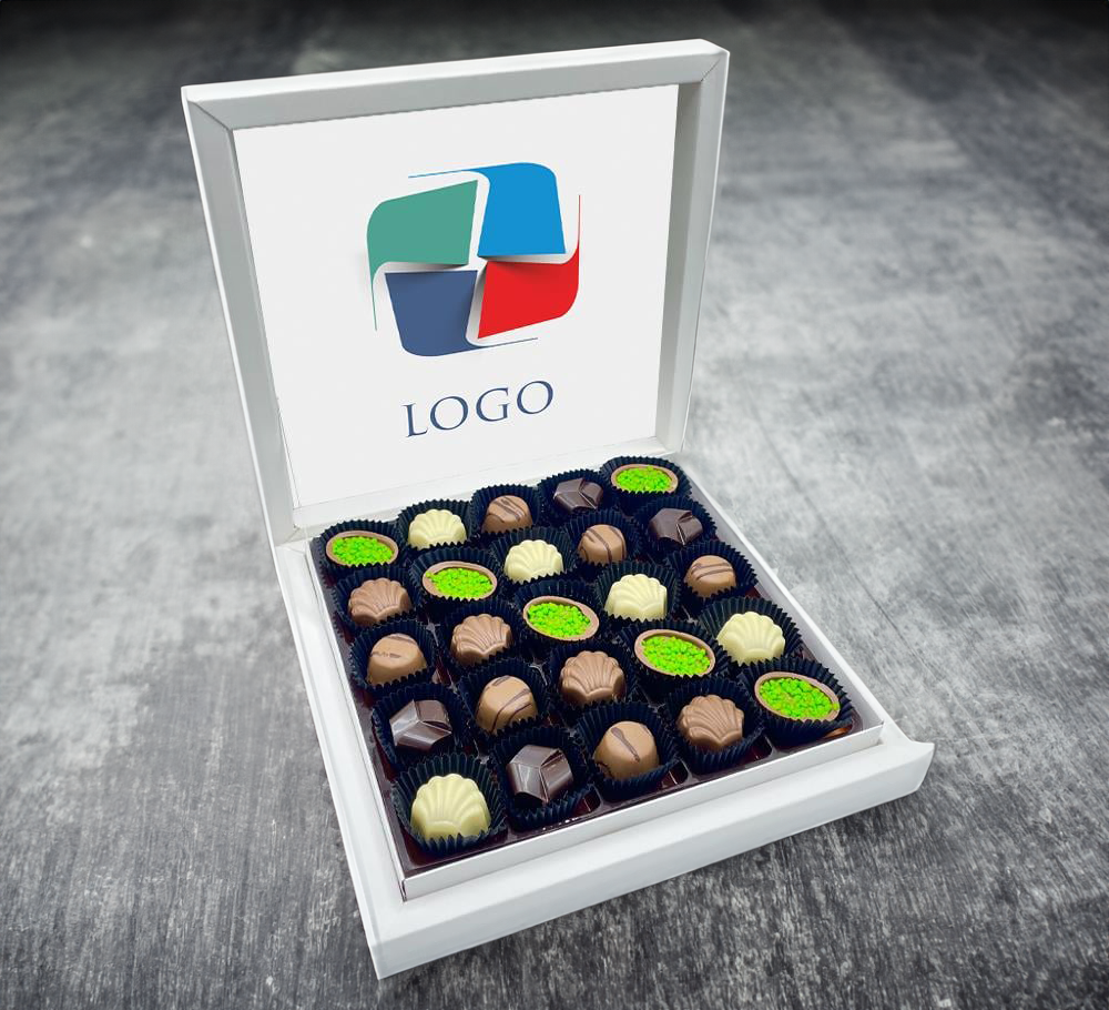 Firmalara Özel Kurumsal Promosyonu El Yapımı Çikolata Sunum Kutulu