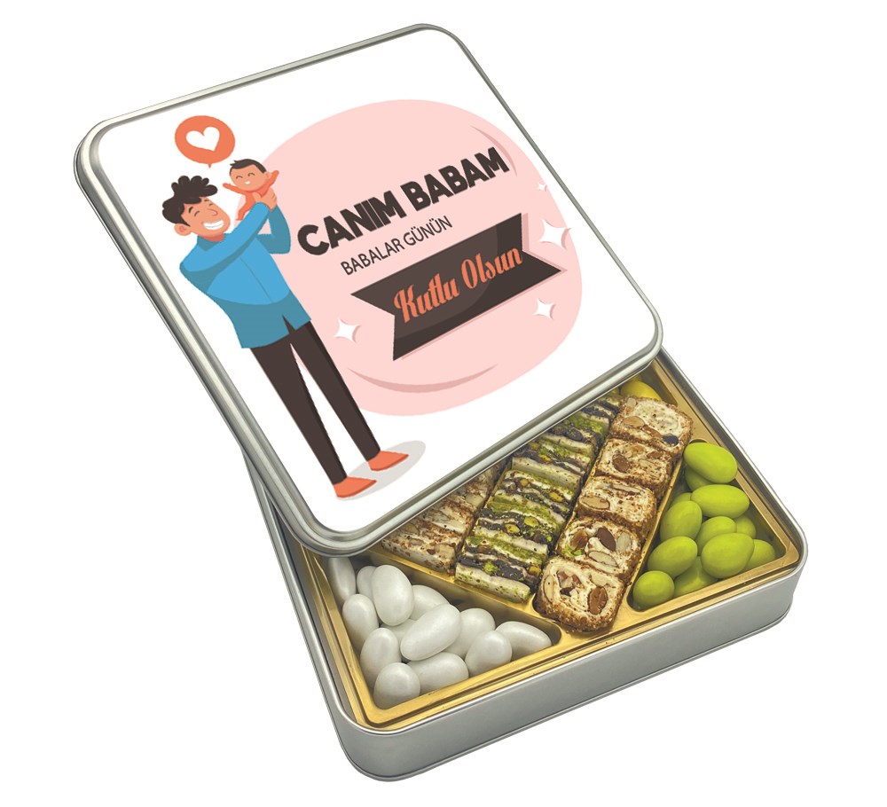 Baba Oğul Tasarımlı Babalar Günü Special Baklava Lokum & Draje