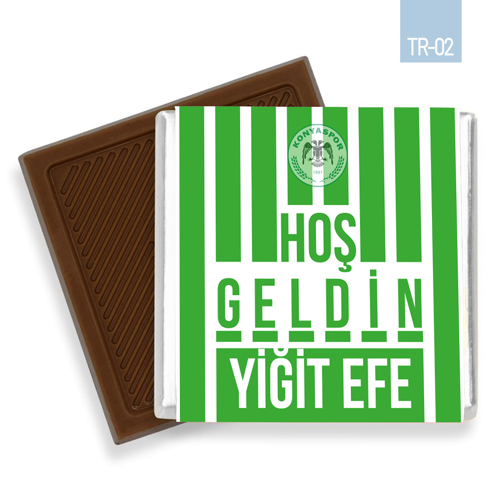 Yeşil Beyaz Çizgi Desenli Taraftar Bebek Çikolatası (100 Adet)