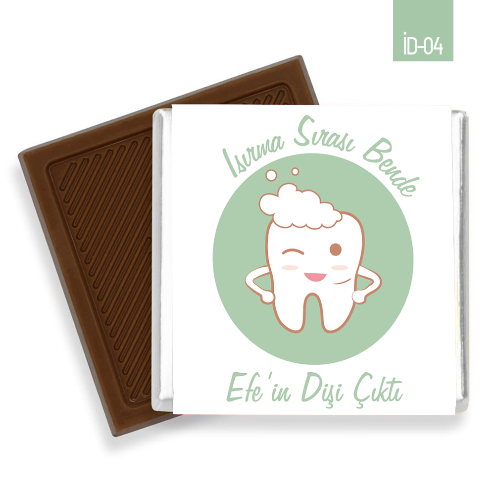 Diş Desenli Erkek İlk Diş Çikolatası (45 Adet)