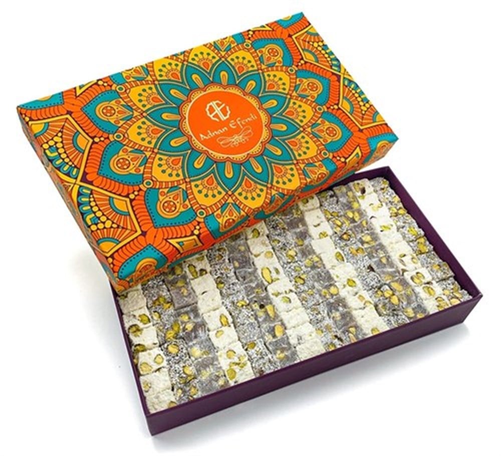 Çifte Kavrulmuş Lokum Hediyelik Kutu Mandala