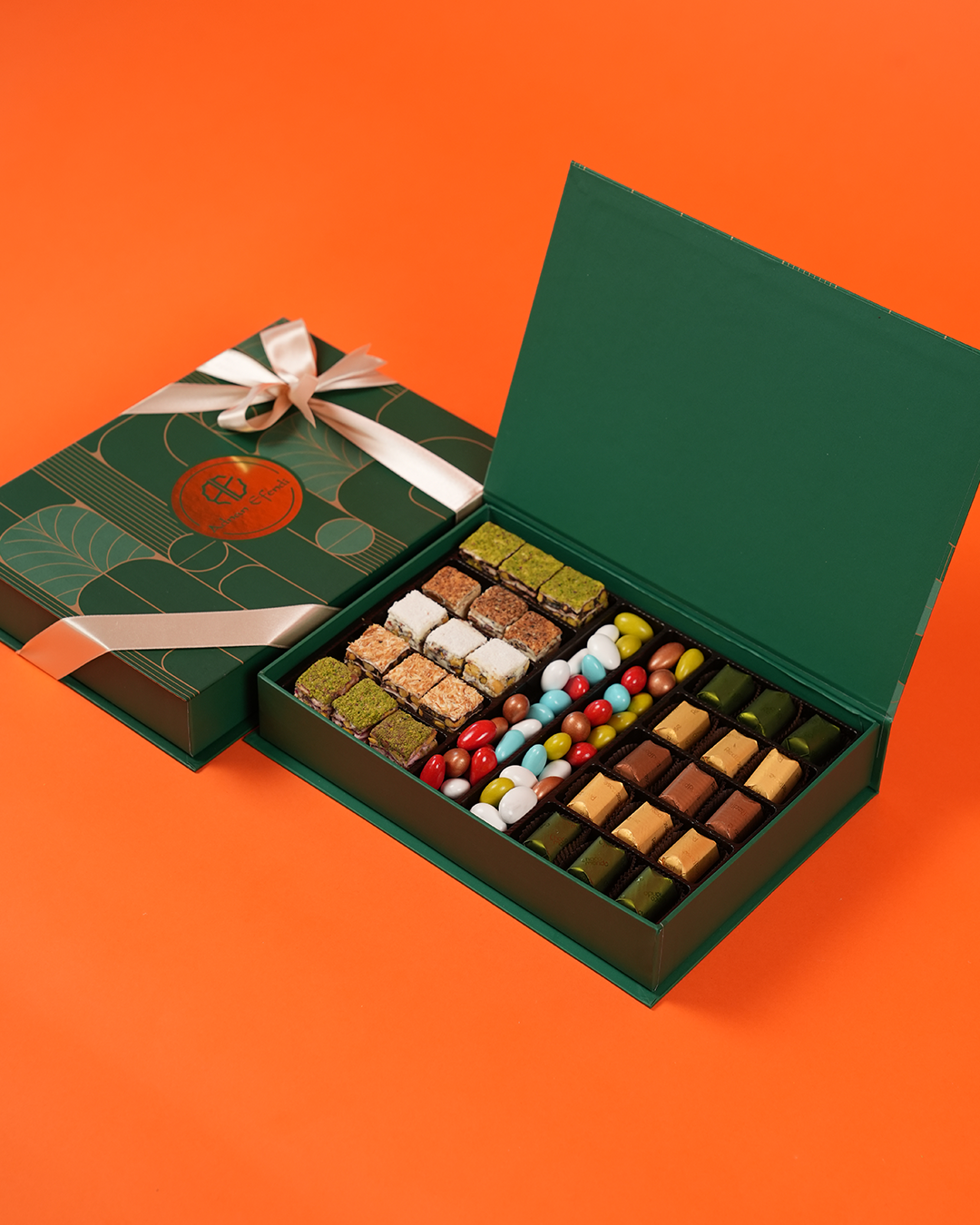 Adnan Efendi Premium Lokum ve Çikolata Yeşil Kitapçık Kutu