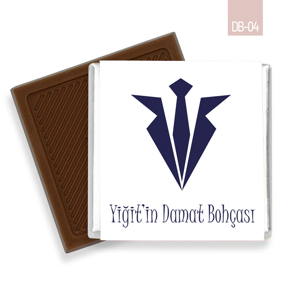 Lacivert Smokin Desenli Damat Bohçası Çikolatası (60 Adet)