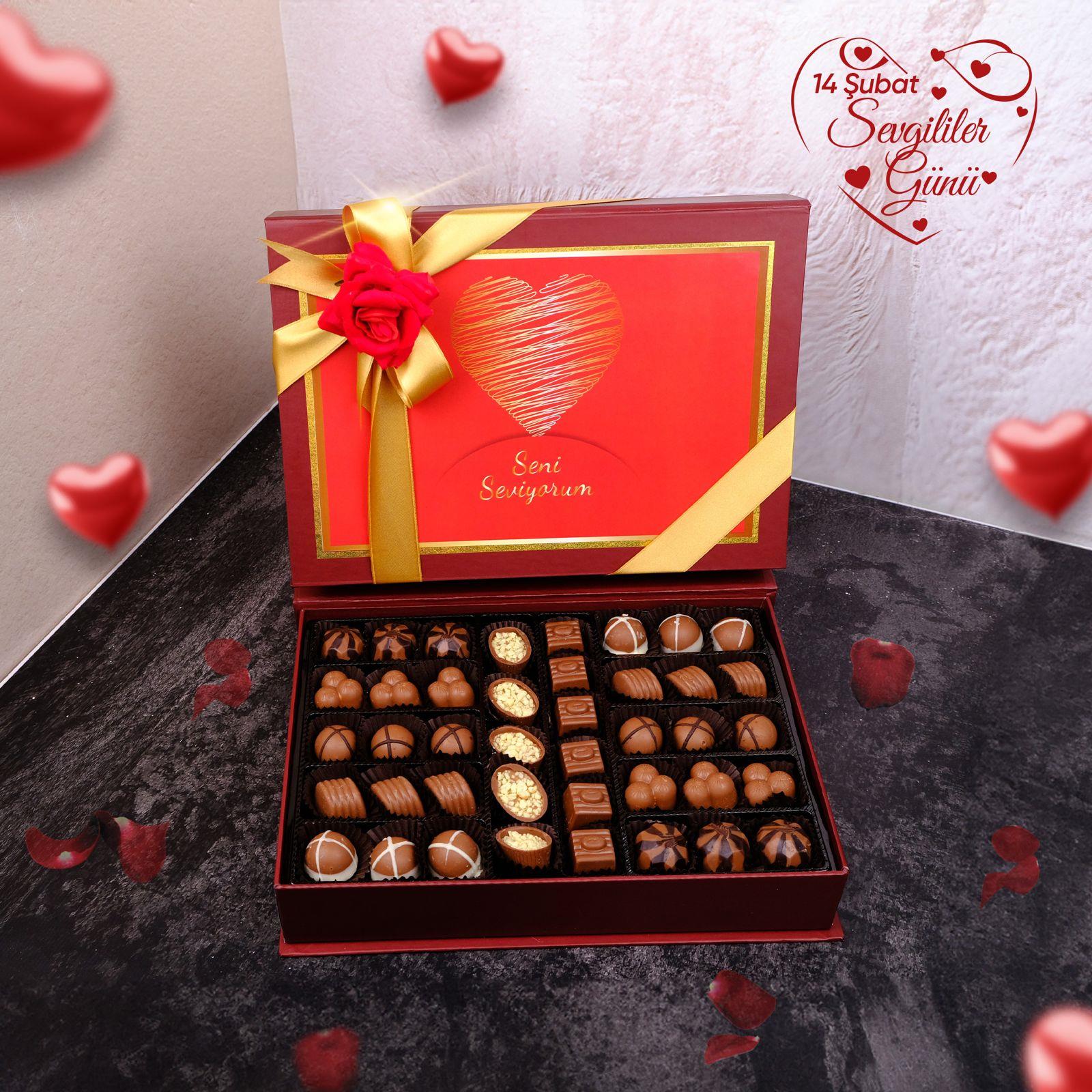 Sevigilier Gününe Özel Premium Kutulu El Yapımı Çikolata 