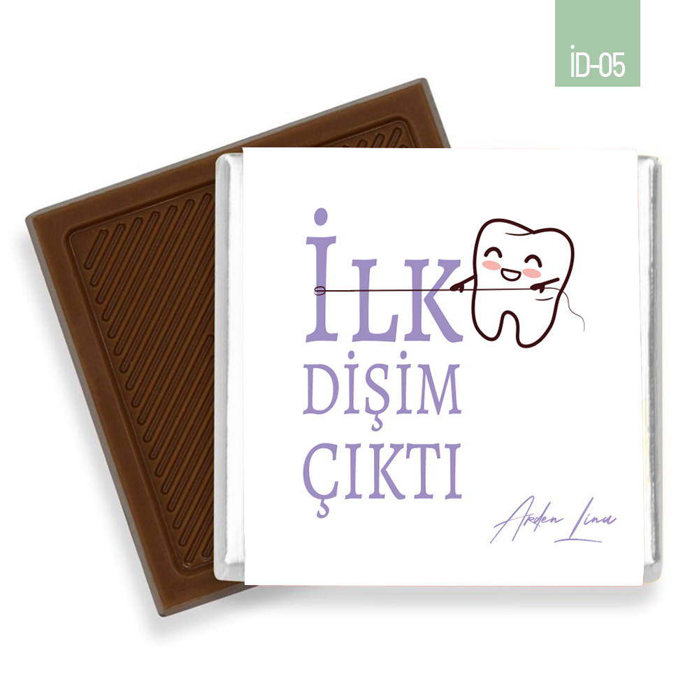 Yazılı Kız İlk Diş Çikolatası (60 Adet)