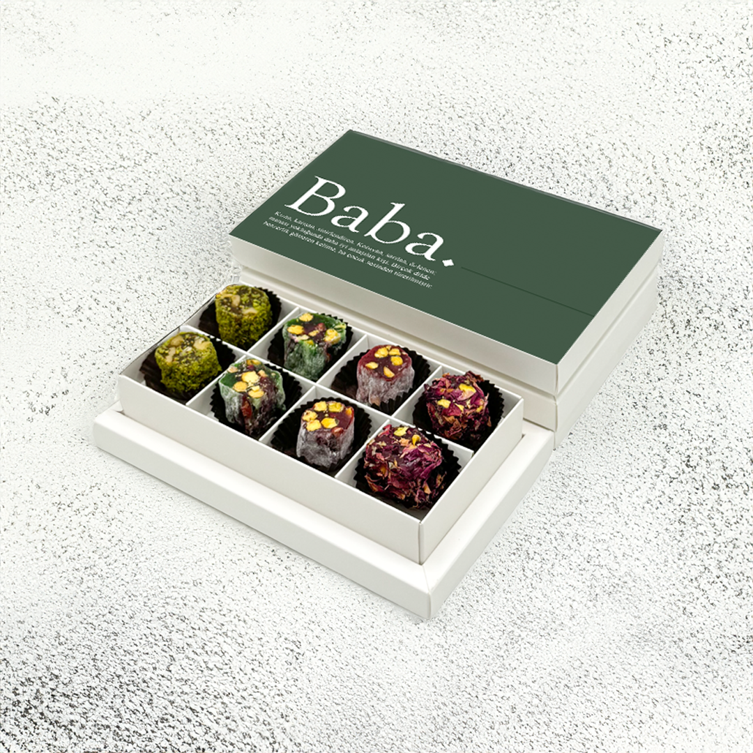 Babalar Günü Meyveli Antep Fıstıklı Şerit Lokum 8 Bölmeli