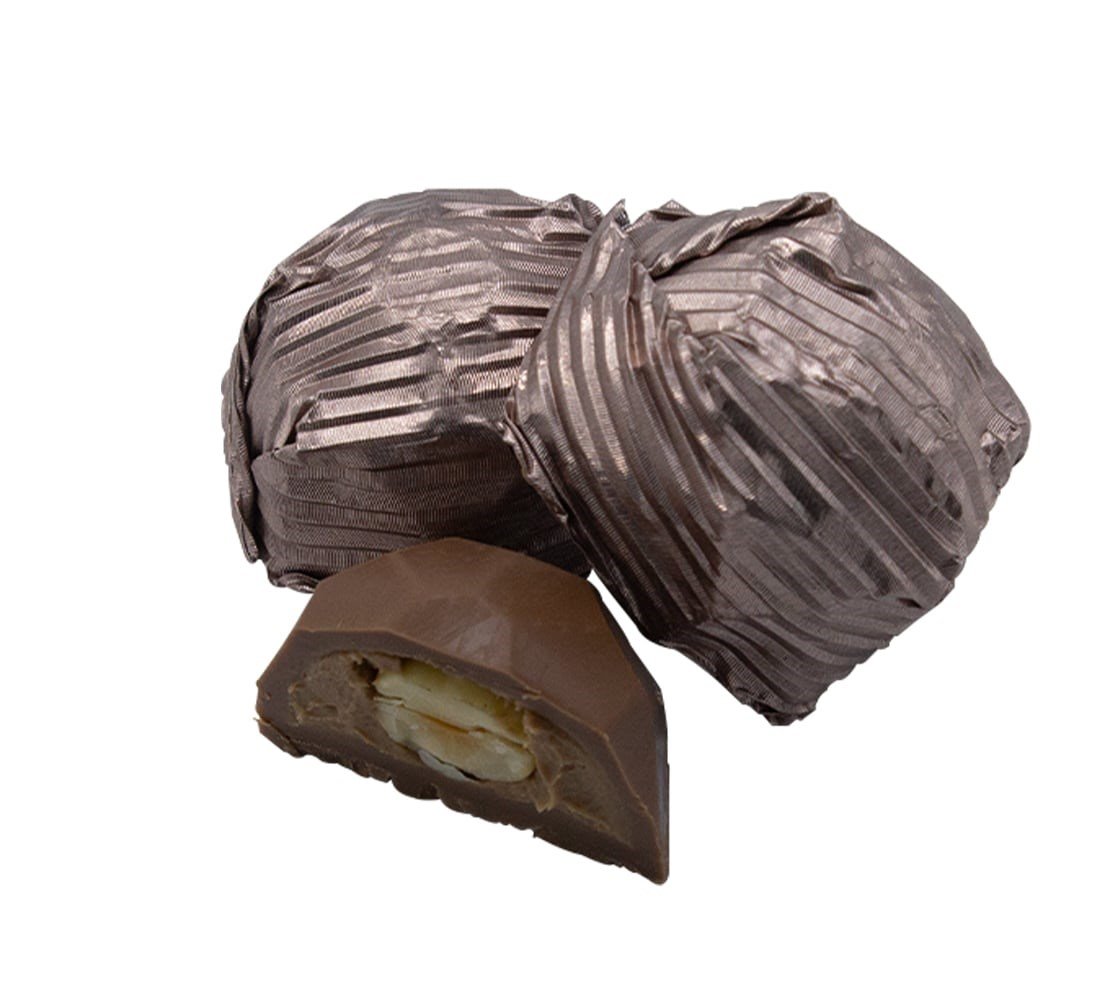 Gümüş Kahve Yaldızlı Kristal Batom Çikolata (Fındıklı)