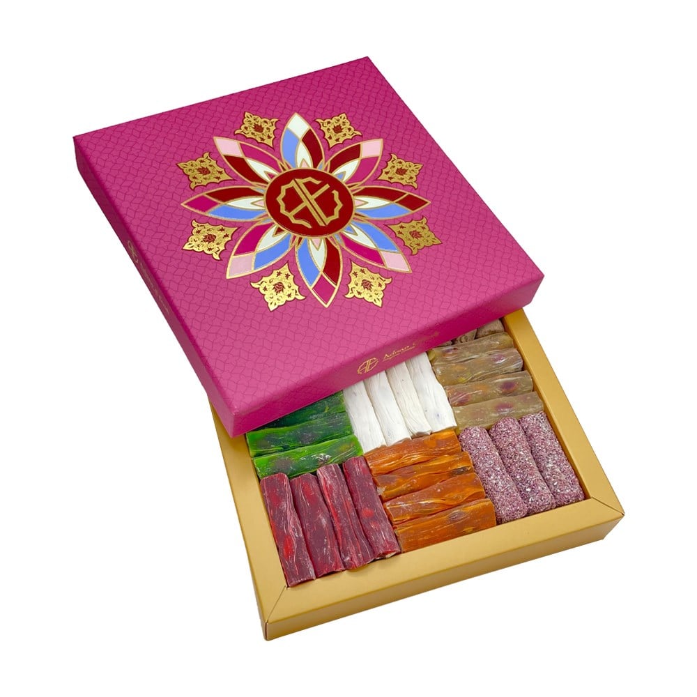 Hediyelik Pembe Kutu Karışık Fitil Lokum