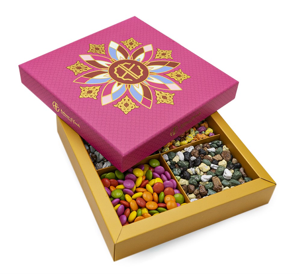 Hediyelik Pembe Kutulu Çakıl Taşı ve Bonbon Draje