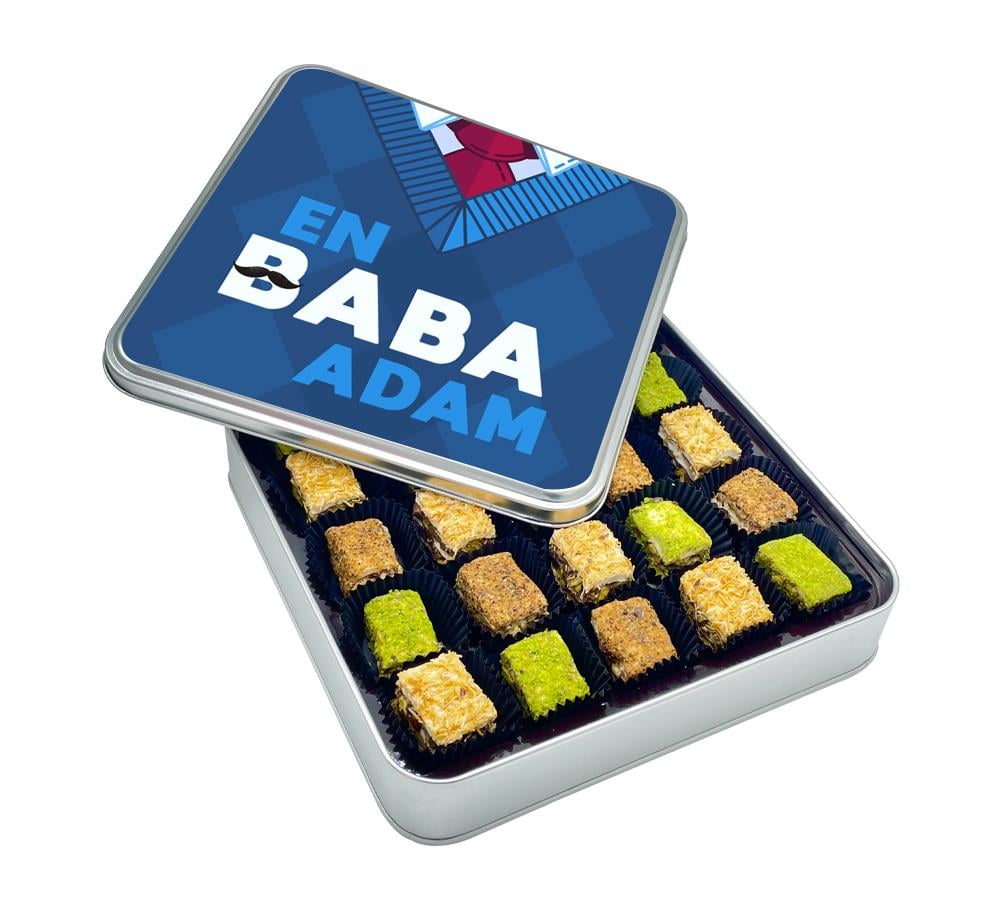 Kravat Tasarımlı Babalar Günü Baklava Lokum Kutusu