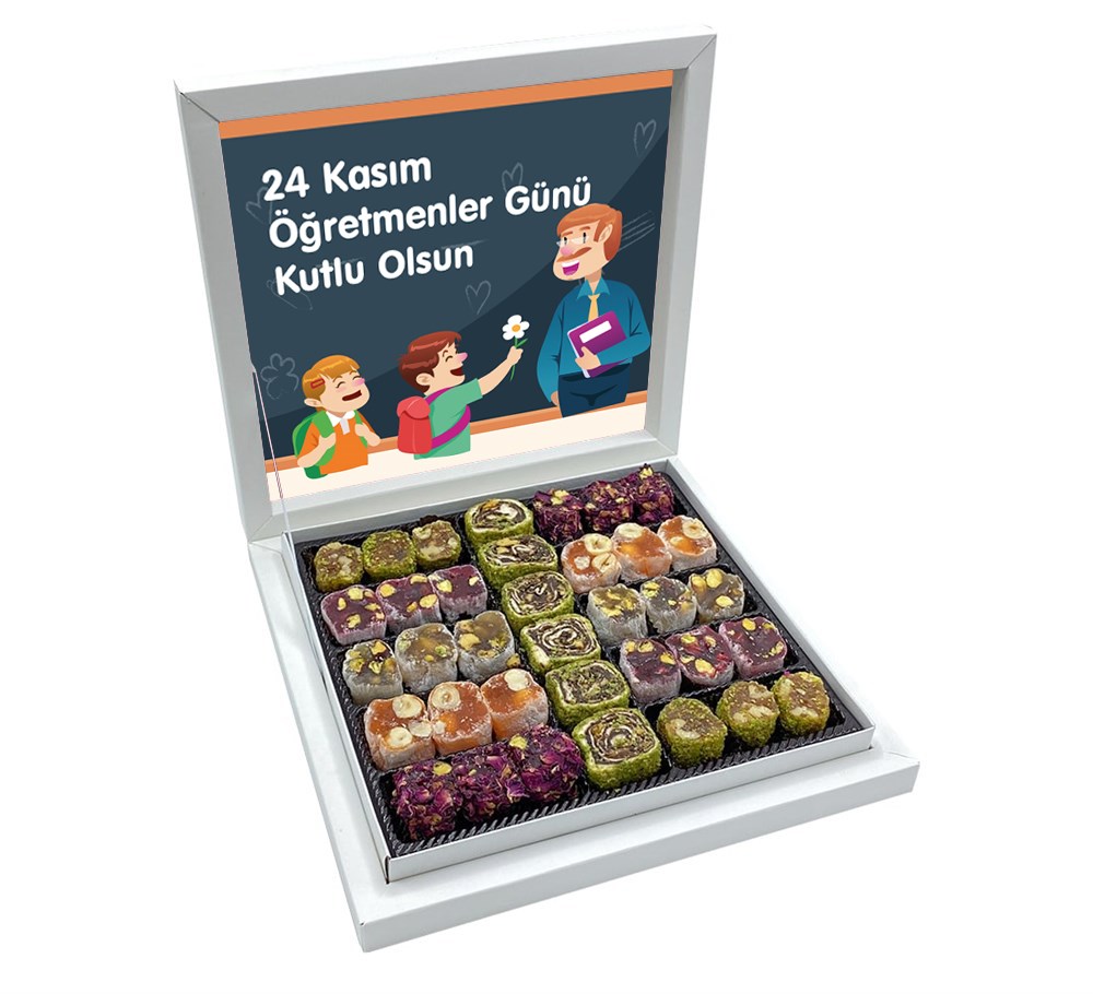 Özel Yazılı Hediyelik Öğretmenler Günü Karışık Special Lokum Sunum Kutulu (Erkek)