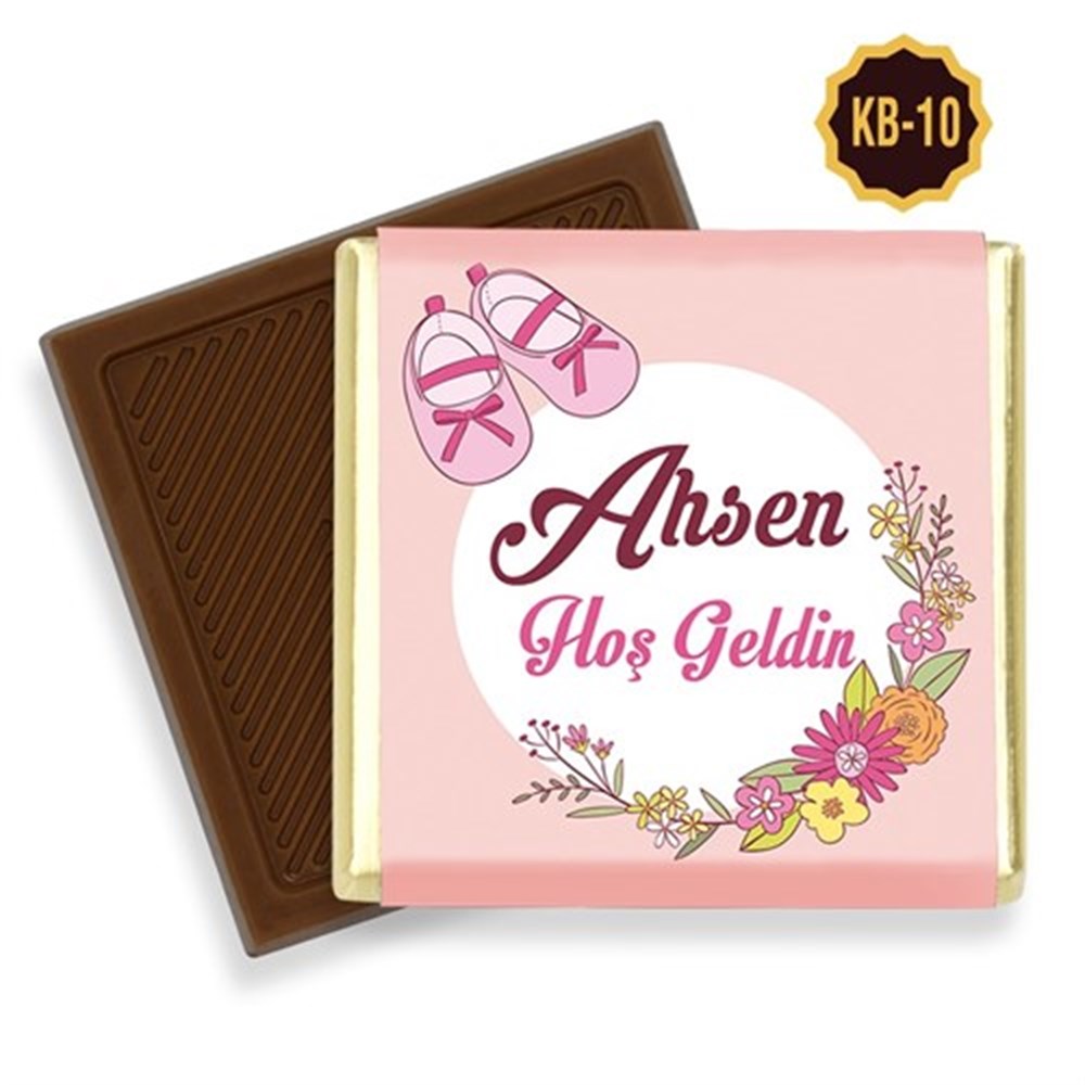 Patik Desenli Kız Bebek Çikolatası (45 Adet)