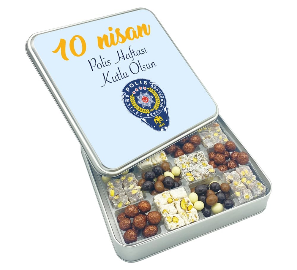 Polis Haftası Rozet Baskılı Çifte Kavrulmuş Lokum & Draje