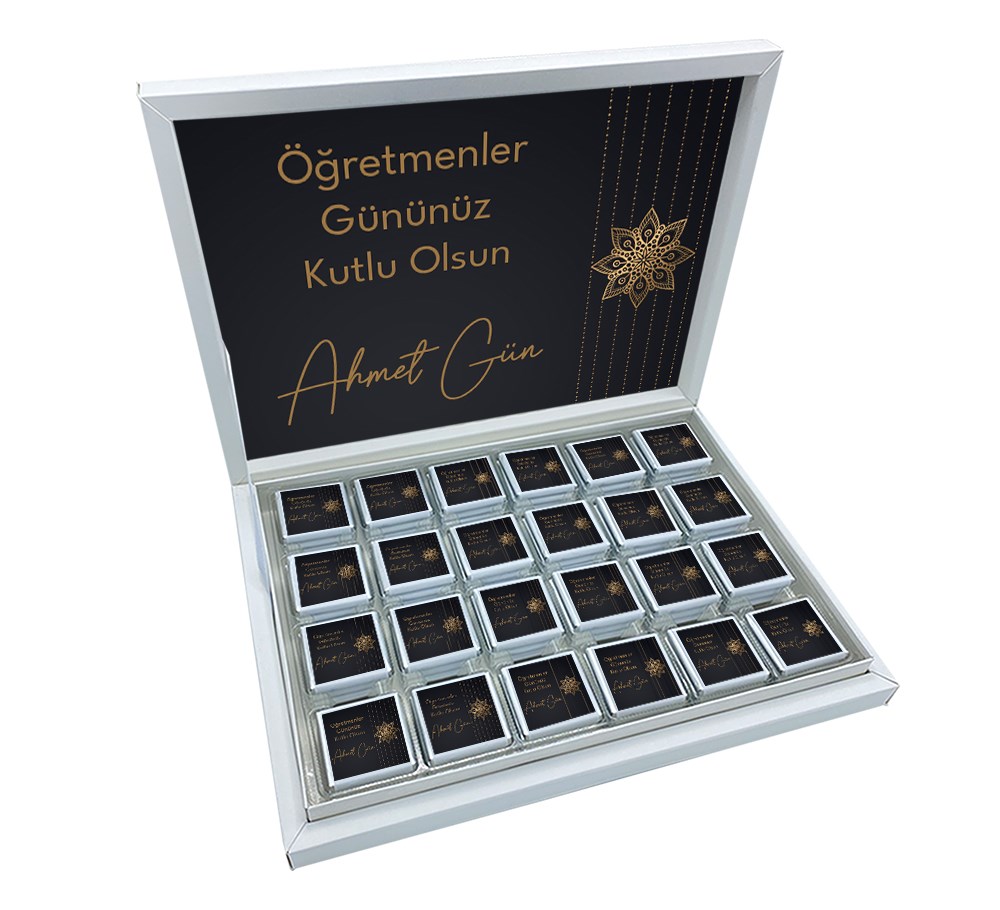 Premium Konsept Öğretmenler Günü Hediyesi Madlen Çikolata Büyük Sunum Kutulu (72 Adet)