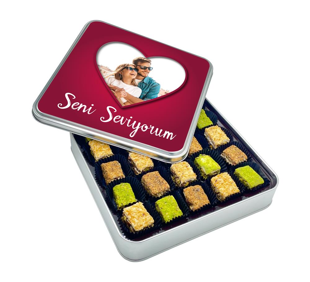 Sevgililer Günü Hediyesi Baklava Lokum Kutusu