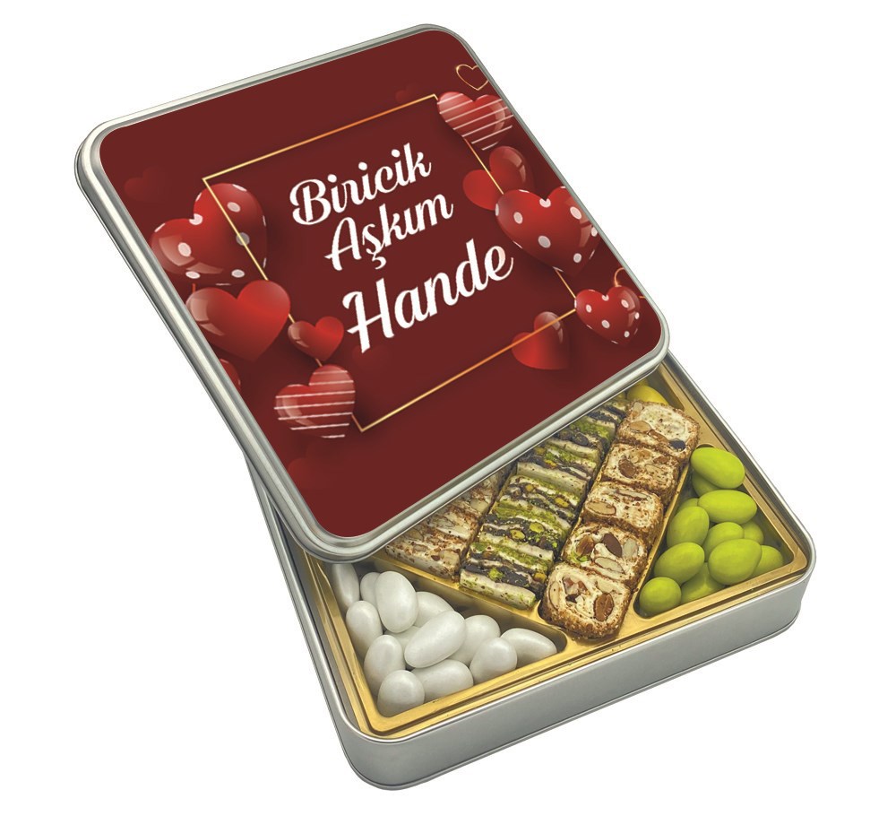 Sevgililer Günü Hediyesi Kırmızı Kalpli Special Baklava Lokum & Draje